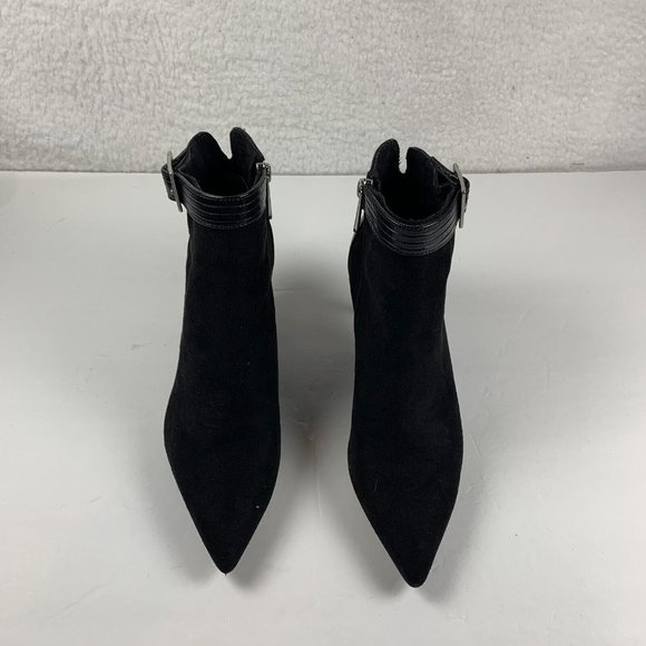 Charles by Charles David Agent Pointed Toe Ankle Boot Womens 8M Black Suede 7893 - Picture 3 of 9